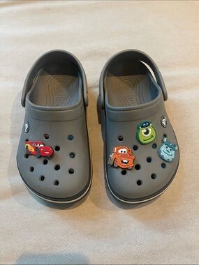 CROCS Kids Gray crocband Slip-On Clogs with Character Kibbutz